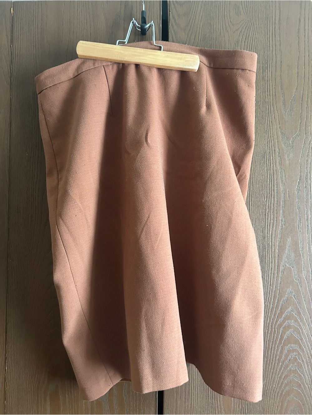 High-Waist A-Line Skirt in Warm Terracotta